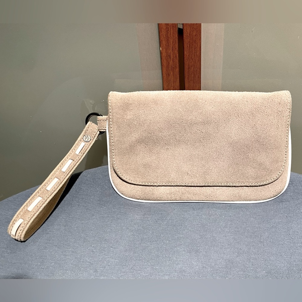 Proenza Schouler For Target Y2K Grey Suede Leather Clutch Wristlet Handbag 2007